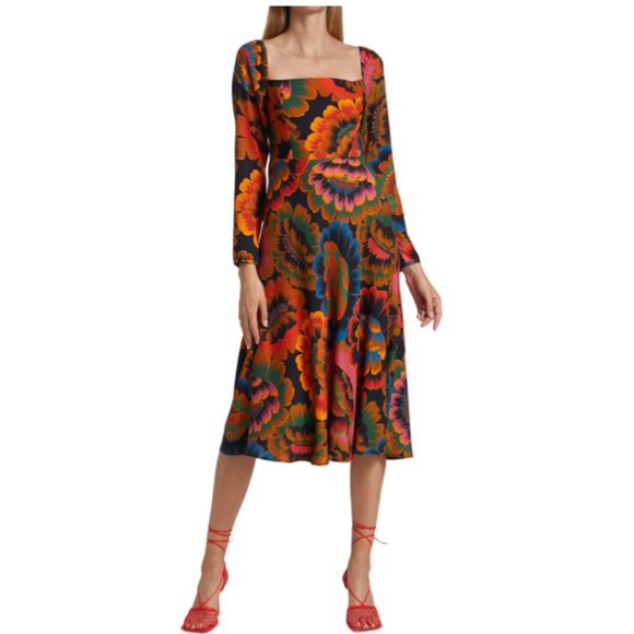 FARM Rio Dresses & Skirts - Farm Rio Flowers Midi Dress Medium NWT